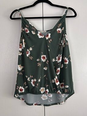 Beacon Green Floral Cami Adjustable Straps Small EUC